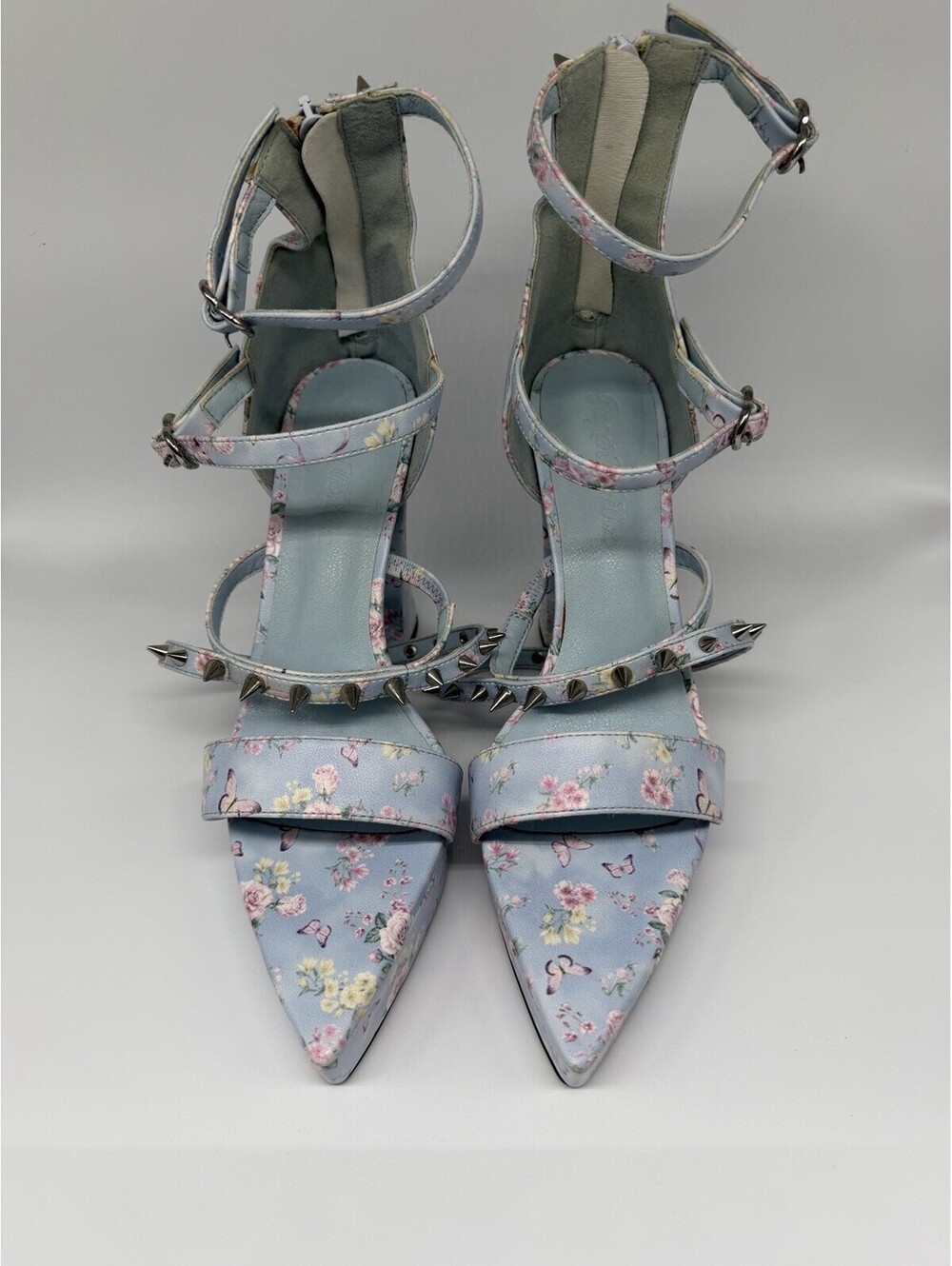 Sugar Thrillz Love and War Studded Floral Cottagecore Heels Fairy 8 NWOT *read* - Picture 4 of 9